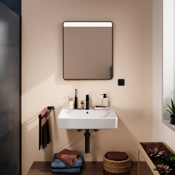 hansgrohe Xarita Lite Q Spiegel mit horizontaler LED-Beleuchtung 600/30 für Wandschalter