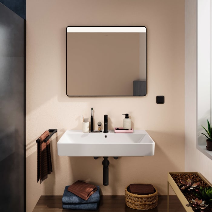 hansgrohe Xarita Lite Q Spiegel mit horizontaler LED-Beleuchtung 800/30 für Wandschalter