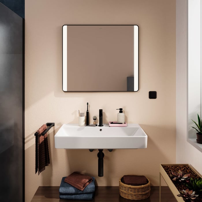 hansgrohe Xarita Lite Q Spiegel mit seitlicher LED-Beleuchtung 800/30 für Wandschalter