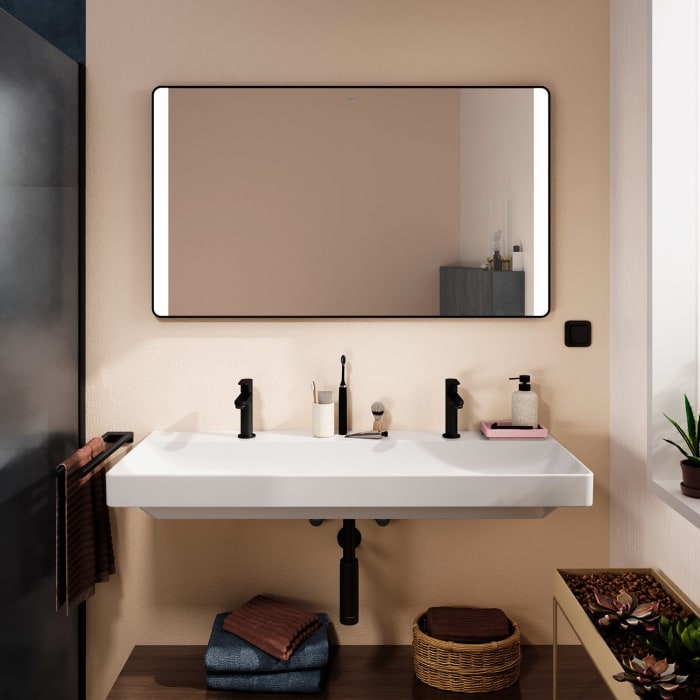 hansgrohe Xarita Lite Q Spiegel mit seitlicher LED-Beleuchtung 1200/30 für Wandschalter