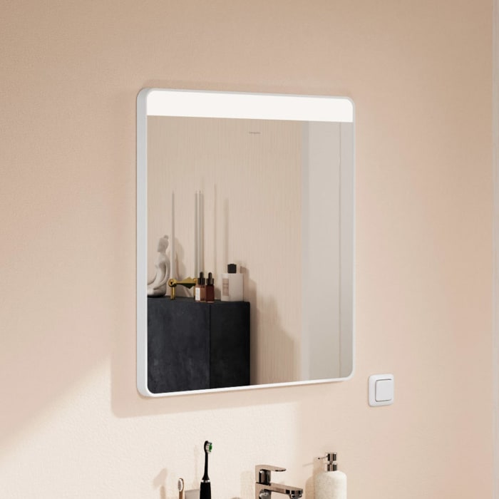 hansgrohe Xarita Lite Q Spiegel mit horizontaler LED-Beleuchtung 600/30 für Wandschalter