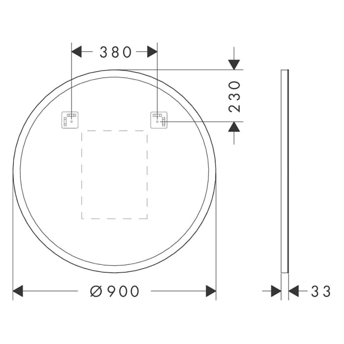 hansgrohe Xarita Lite S Spiegel mit runder LED-Beleuchtung 900/30 IR Sensor