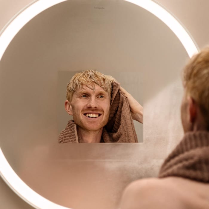 hansgrohe Xarita Lite S Spiegel mit runder LED-Beleuchtung 700/30 für Wandschalter