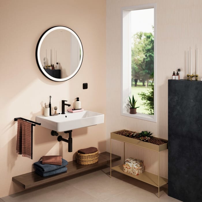 hansgrohe Xarita Lite S Spiegel mit runder LED-Beleuchtung 700/30 für Wandschalter