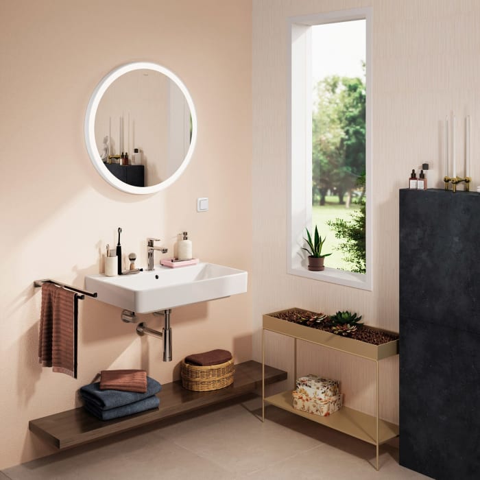 hansgrohe Xarita Lite S Spiegel mit runder LED-Beleuchtung 700/30 für Wandschalter