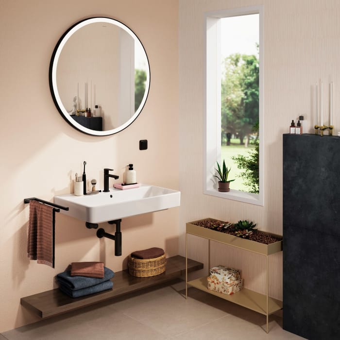 hansgrohe Xarita Lite S Spiegel mit runder LED-Beleuchtung 900/30 für Wandschalter