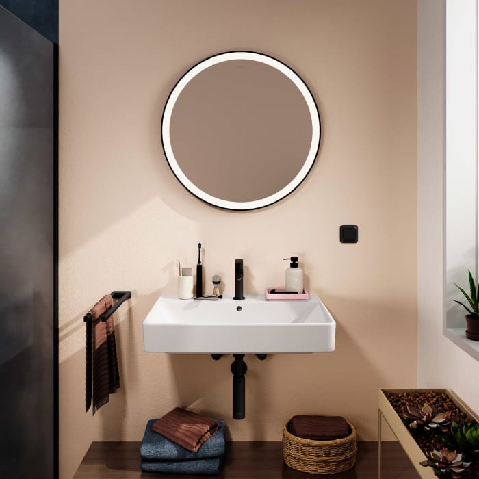 hansgrohe Xarita Lite S Spiegel mit runder LED-Beleuchtung 700/30 für Wandschalter