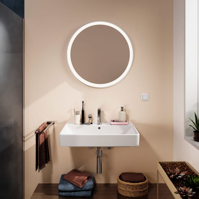 hansgrohe Xarita Lite S Spiegel mit runder LED-Beleuchtung 700/30 für Wandschalter