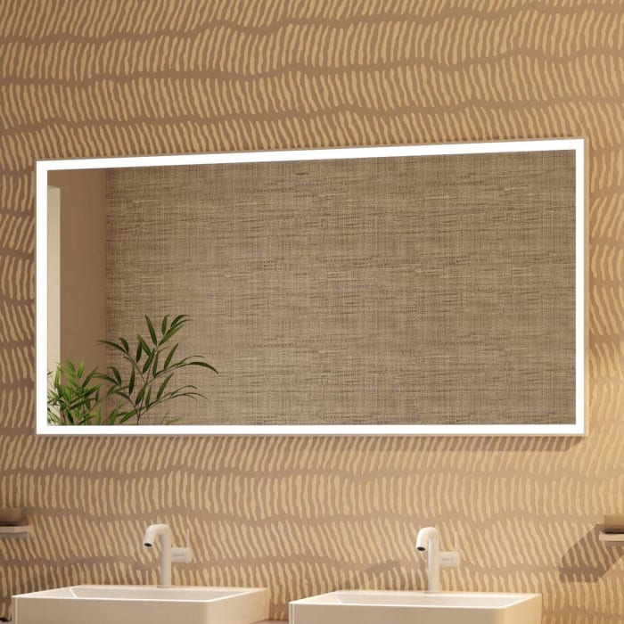 hansgrohe Xarita E Badspiegel 140 x 70 cm mit IR Sensor in Mattweiß