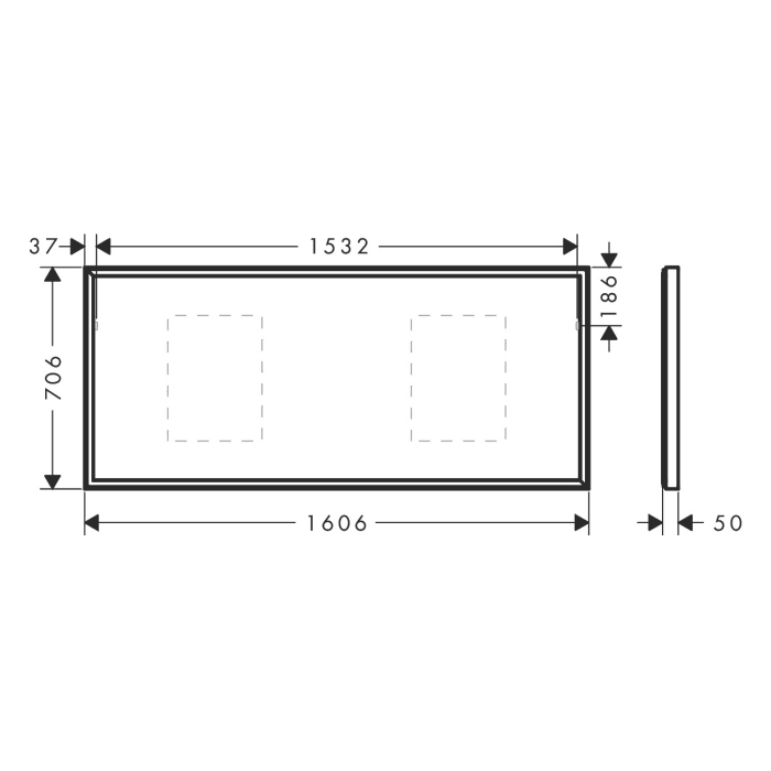 hansgrohe Xarita E Badspiegel 160 x 70 cm mit Infrarot-Sensor in mattweiß