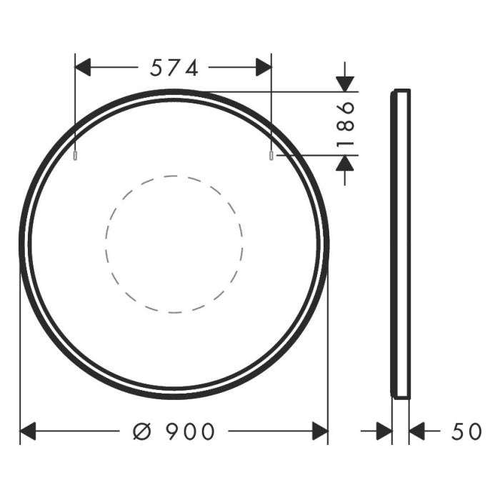 hansgrohe Xarita S Badspiegel Ø 90 cm mit Infrarot-Sensor in mattem Weiß