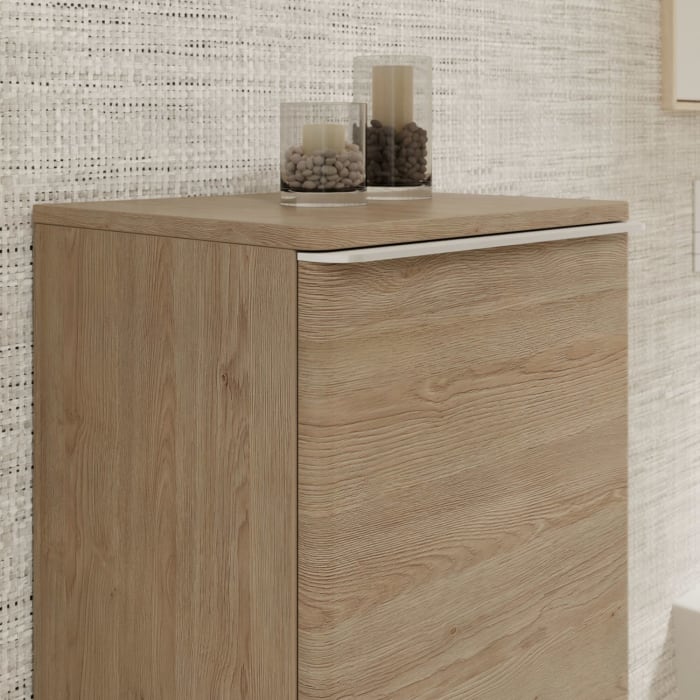 hansgrohe Xelu Q Halbhochschrank 40 x 106,5 cm, 1 Tür mit Anschlag rechts, Griff mattweiß