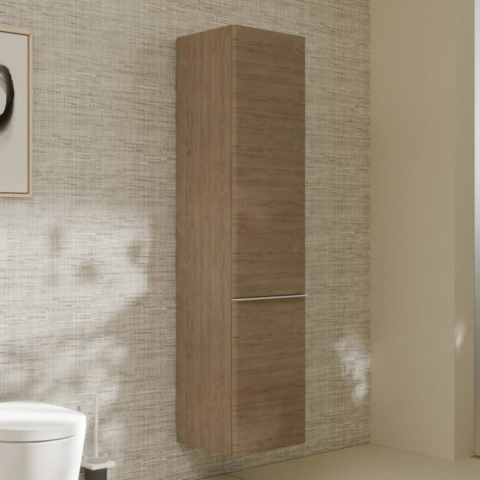 hansgrohe Xelu Q Hochschrank 40 x 165 cm, 2 Türen mit Anschlag rechts, Griff mattweiß