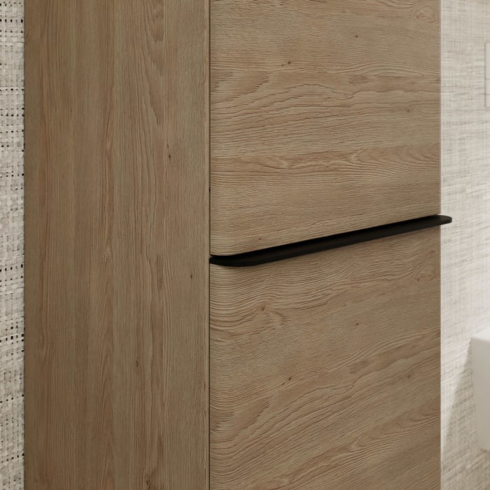 hansgrohe Xelu Q Hochschrank 40 x 165 cm, 2 Türen mit Anschlag rechts, Griff mattschwarz