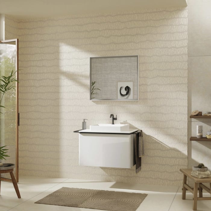 hansgrohe Xelu Q Konsole mit Ausschnitt mittig 78 x 55 cm, für Aufsatzwaschtisch geschliffen 50 x 48 cm
