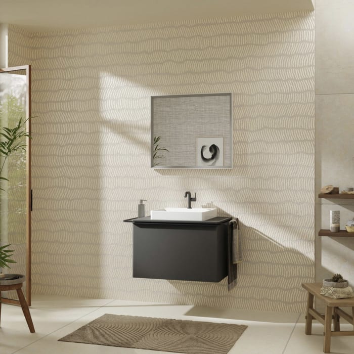 hansgrohe Xelu Q Konsole mit Ausschnitt mittig 78 x 55 cm, für Aufsatzwaschtisch geschliffen 50 x 48 cm