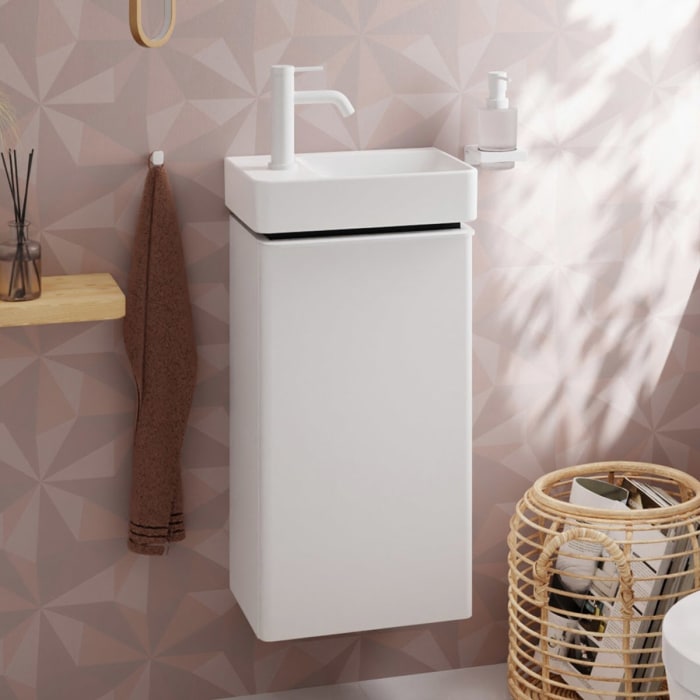 hansgrohe Xelu Q Waschtischunterschrank 34 x 60,5 cm, 1 Tür mit Anschlag links, Griff mattweiß