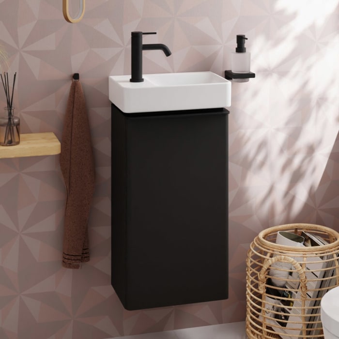 hansgrohe Xelu Q Waschtischunterschrank 34 x 60,5 cm, 1 Tür mit Anschlag links, Griff mattschwarz