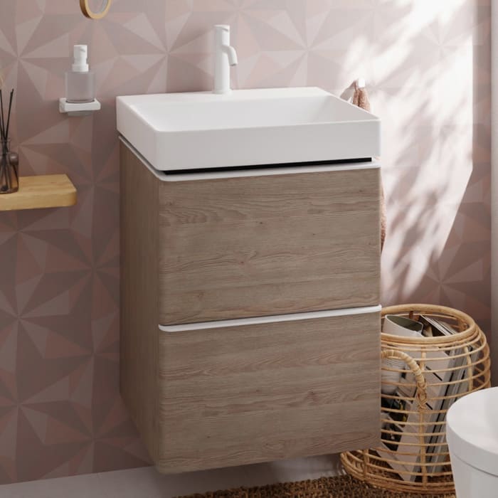 hansgrohe Xelu Q Waschtischunterschrank 48 x 60,5 cm, 2 Schubkästen, Griff mattweiß