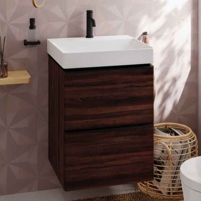 hansgrohe Xelu Q Waschtischunterschrank 48 x 60,5 cm, 2 Schubkästen, Griff mattschwarz