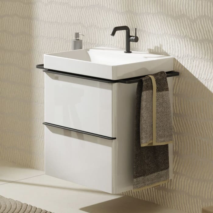 hansgrohe Xelu Q Waschtischunterschrank 58 x 60,5 cm, 2 Schubkästen, Griff mattschwarz