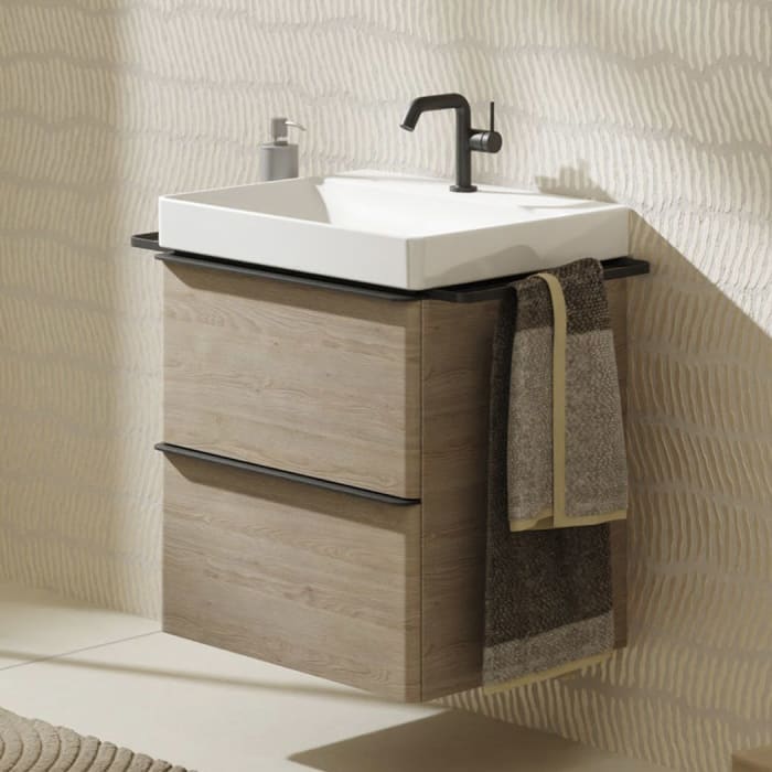 hansgrohe Xelu Q Waschtischunterschrank 58 x 60,5 cm, 2 Schubkästen, Griff mattschwarz