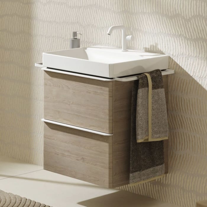 hansgrohe Xelu Q Waschtischunterschrank 58 x 60,5 cm, 2 Schubkästen, Griff mattweiß