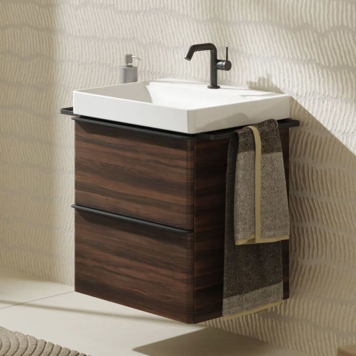 hansgrohe Xelu Q Waschtischunterschrank 58 x 60,5 cm, 2 Schubkästen, Griff mattschwarz