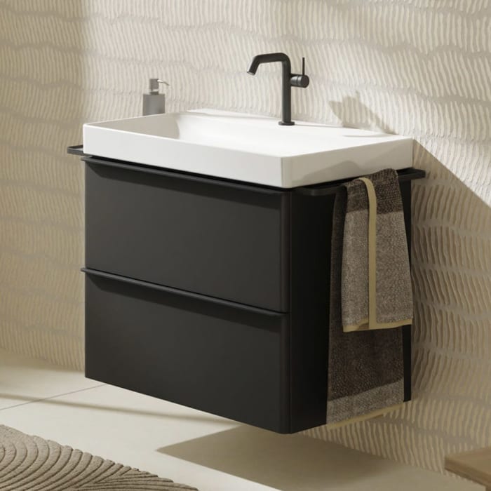 hansgrohe Xelu Q Waschtischunterschrank 78 x 60,5 cm, 2 Schubkästen, Griff mattschwarz