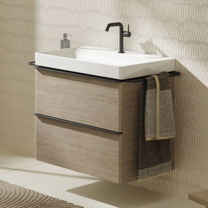 hansgrohe Xelu Q Waschtischunterschrank 78 x 60,5 cm, 2 Schubkästen, Griff mattschwarz