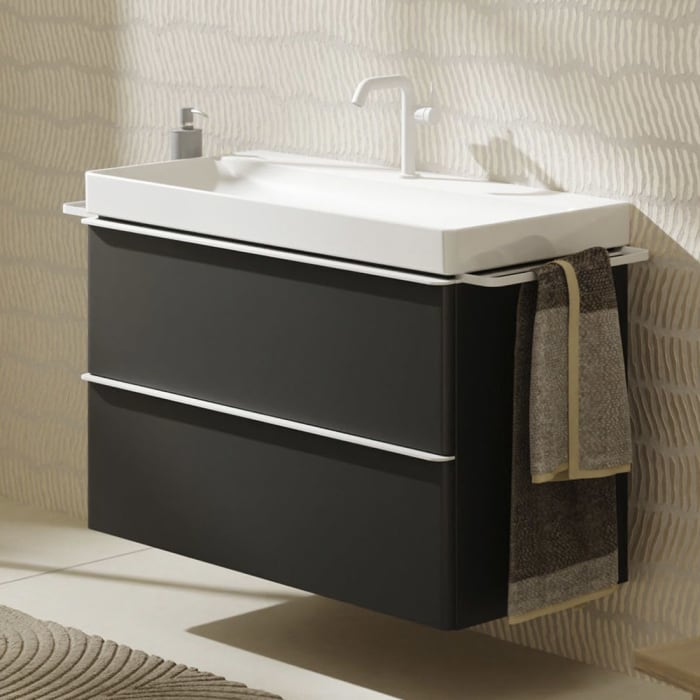 hansgrohe Xelu Q Waschtischunterschrank 98 x 60,5 cm, 2 Schubkästen, Griff mattweiß