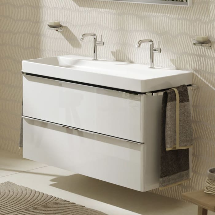hansgrohe Xelu Q Waschtischunterschrank 118 x 60,5 cm, 2 Schubkästen, Griff chrom