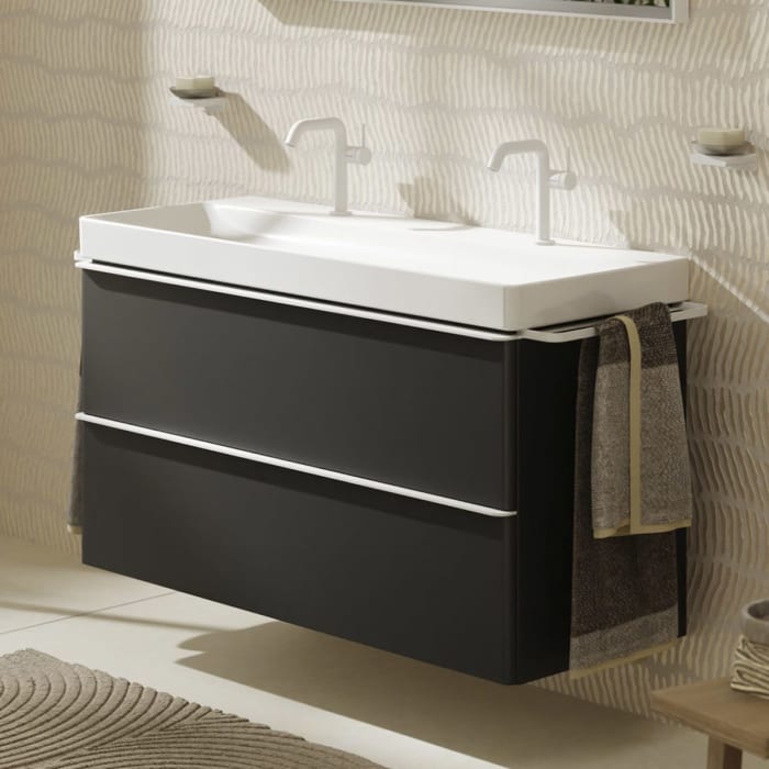 hansgrohe Xelu Q Waschtischunterschrank 118 x 60,5 cm, 2 Schubkästen, Griff mattweiß