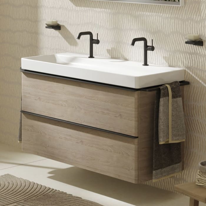 hansgrohe Xelu Q Waschtischunterschrank 118 x 60,5 cm, 2 Schubkästen, Griff mattschwarz