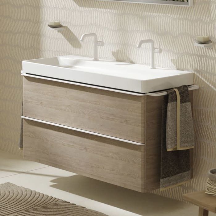 hansgrohe Xelu Q Waschtischunterschrank 118 x 60,5 cm, 2 Schubkästen, Griff mattweiß