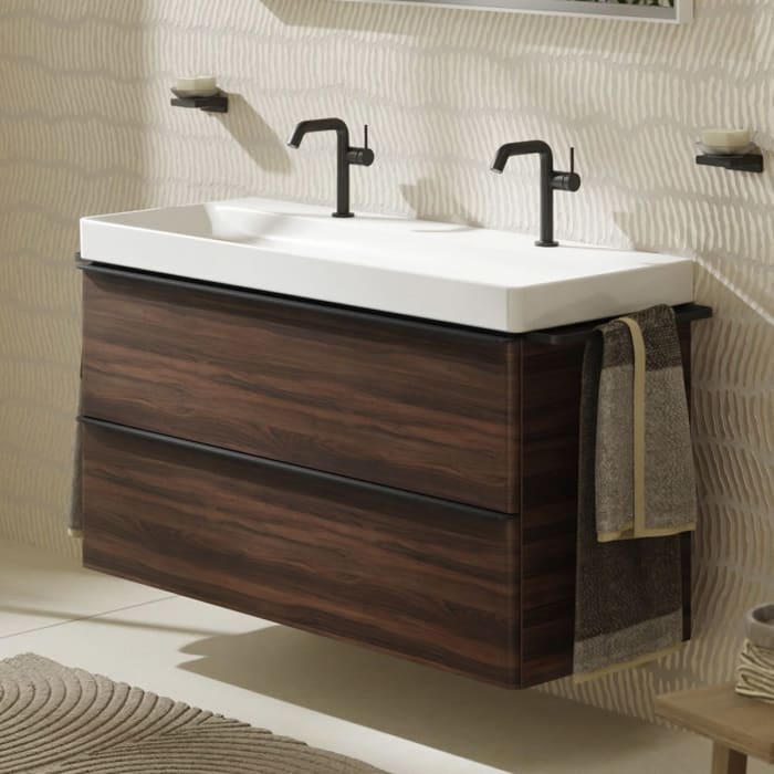 hansgrohe Xelu Q Waschtischunterschrank 118 x 60,5 cm, 2 Schubkästen, Griff mattschwarz