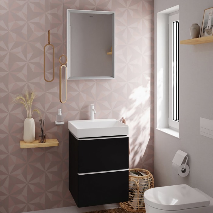 hansgrohe Xelu Q Waschtischunterschrank 48 x 60,5 cm, 2 Schubkästen, Griff mattweiß