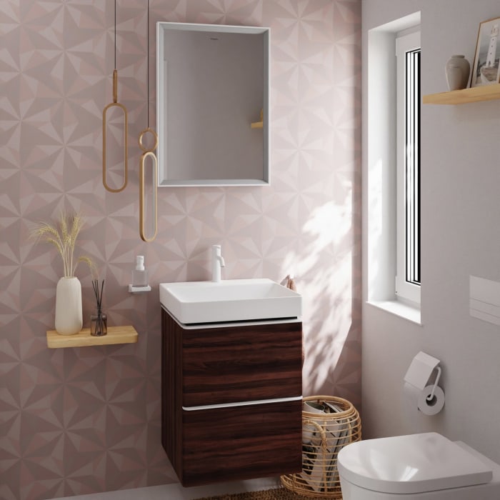 hansgrohe Xelu Q Waschtischunterschrank 48 x 60,5 cm, 2 Schubkästen, Griff mattweiß