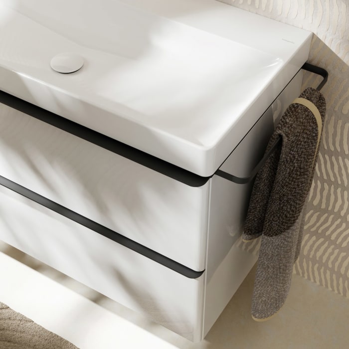 hansgrohe Xelu Q Waschtischunterschrank 58 x 60,5 cm, 2 Schubkästen, Griff mattschwarz