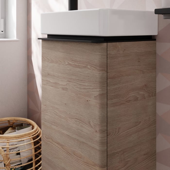 hansgrohe Xelu Q Waschtischunterschrank 34 x 60,5 cm, 1 Tür mit Anschlag links, Griff mattschwarz