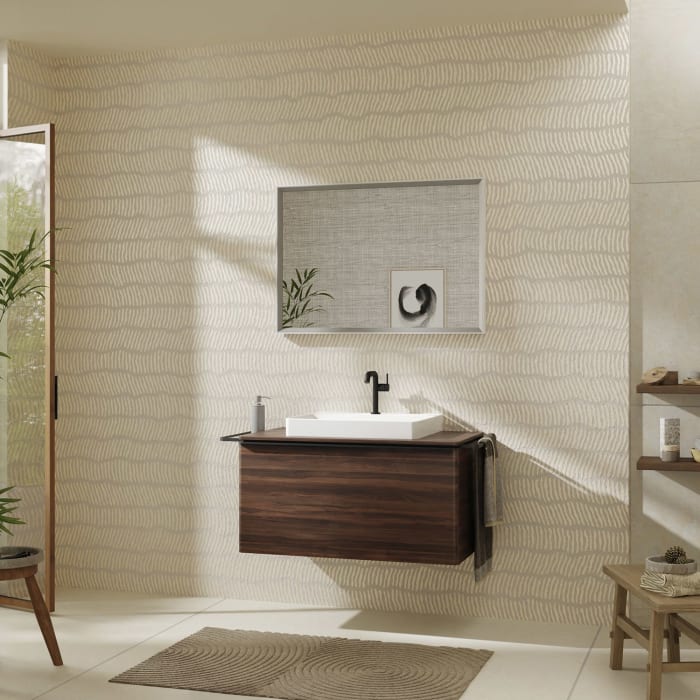 hansgrohe Xelu Q Waschtischunterschrank für Konsole 98 x 48,5 cm, 1 Schubkasten, Griff mattschwarz