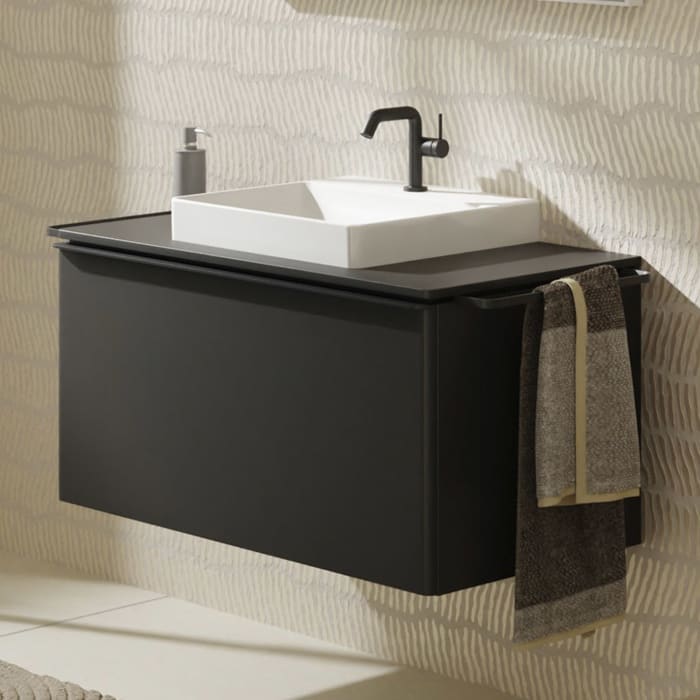 hansgrohe Xelu Q Waschtischunterschrank für Konsole 98 x 48,5 cm, 1 Schubkasten, Griff mattschwarz