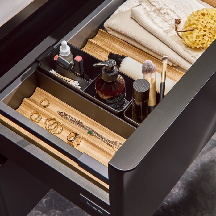 hansgrohe Xelu Q Waschtischunterschrank für Konsole 118 x 48,5 cm, 1 Schubkasten, Griff mattschwarz