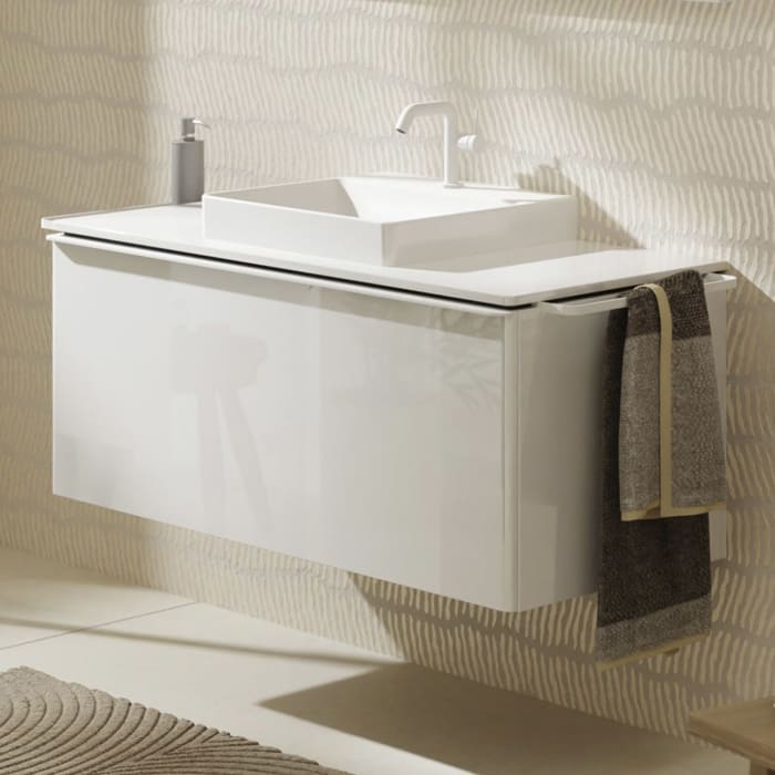 hansgrohe Xelu Q Waschtischunterschrank für Konsole 118 x 48,5 cm, 1 Schubkasten, Griff mattweiß