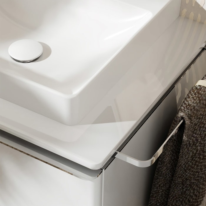 hansgrohe Xelu Q Waschtischunterschrank für Konsole 136 x 48,5 cm, 2 Schubkästen, Griff chrom