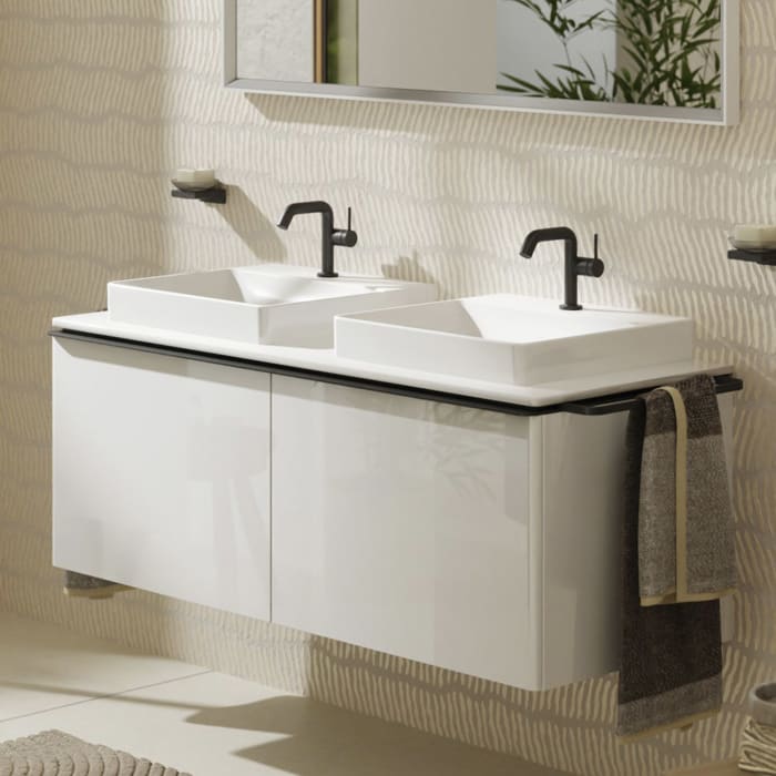 hansgrohe Xelu Q Waschtischunterschrank für Konsole 136 x 48,5 cm, 2 Schubkästen, Griff mattschwarz