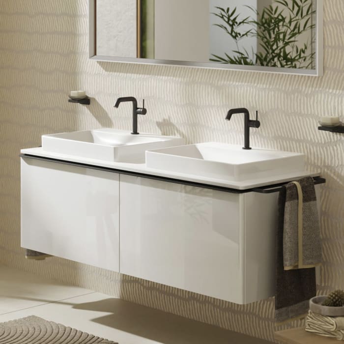 hansgrohe Xelu Q Waschtischunterschrank für Konsole 156 x 48,5 cm, 2 Schubkästen, Griff mattschwarz