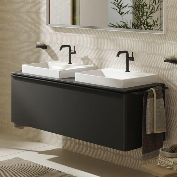 hansgrohe Xelu Q Waschtischunterschrank für Konsole 156 x 48,5 cm, 2 Schubkästen, Griff mattschwarz