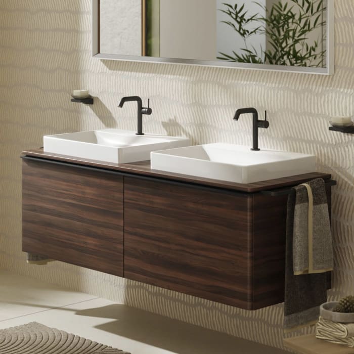 hansgrohe Xelu Q Waschtischunterschrank für Konsole 156 x 48,5 cm, 2 Schubkästen, Griff mattschwarz