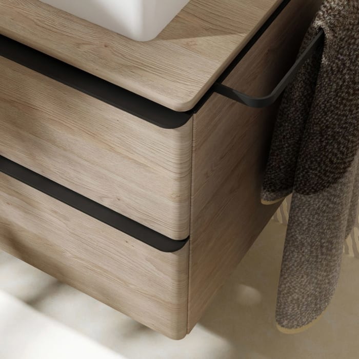 hansgrohe Xelu Q Waschtischunterschrank für Konsole 156 x 48,5 cm, 4 Schubkästen, Griff mattschwarz